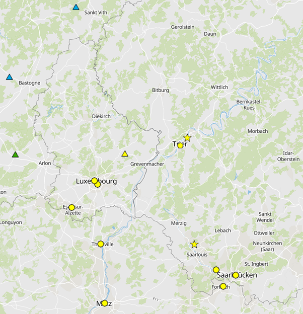 Feinstaub PM2,5: Jahresmittelwert 2024 auf der Kartenanwendung