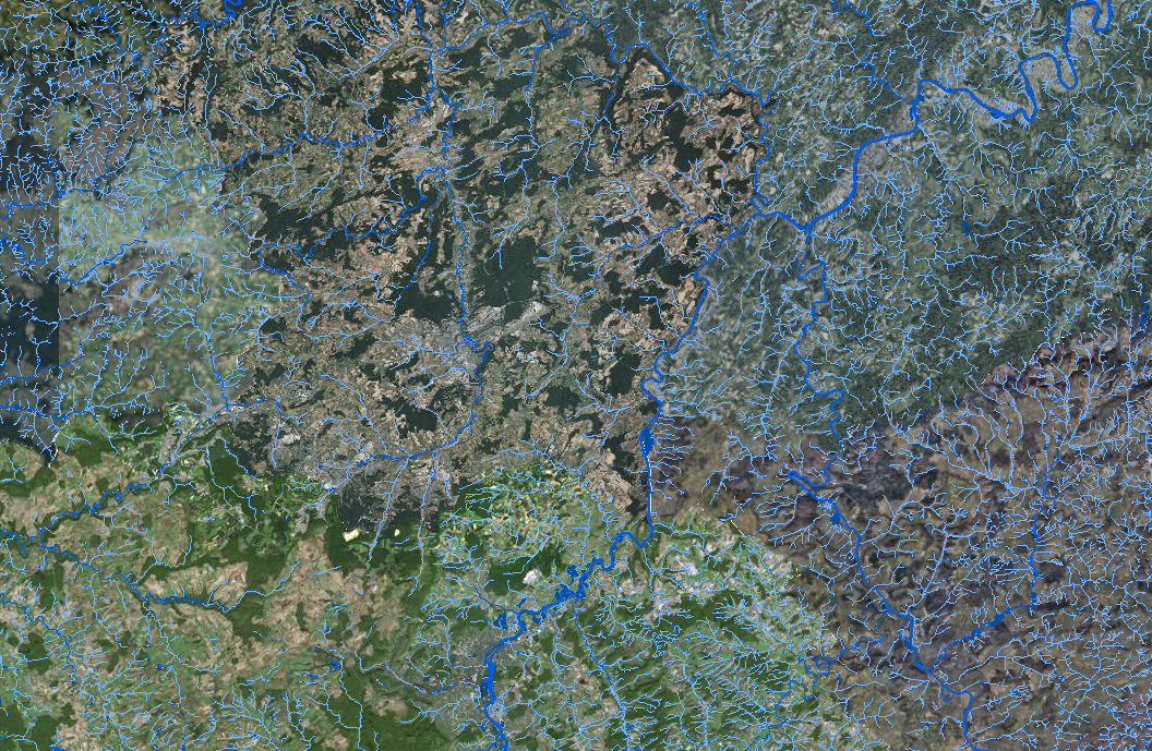 Gewässernetz GeoConnectGR auf der Kartenanwendung
