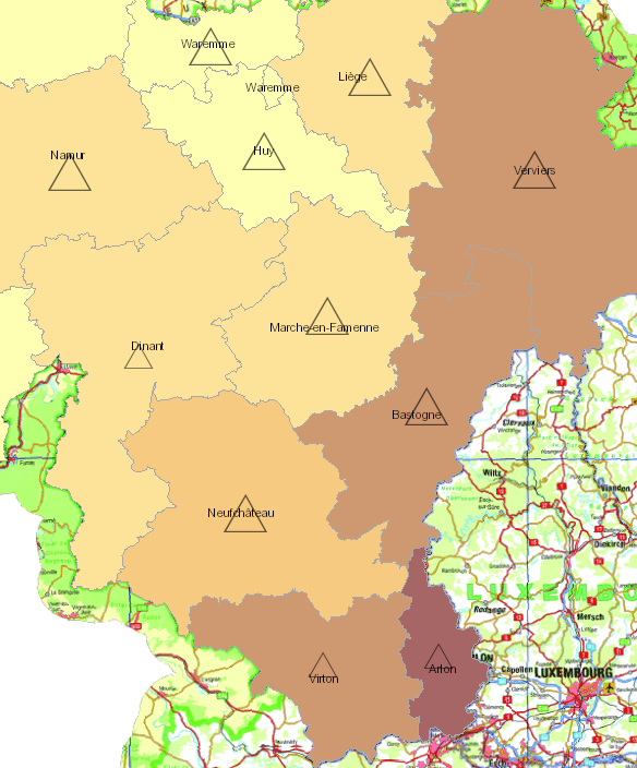 Grenzgänger aus der Wallonie nach Luxemburg 2007-2017 auf der Kartenanwendung - Neues Fenster