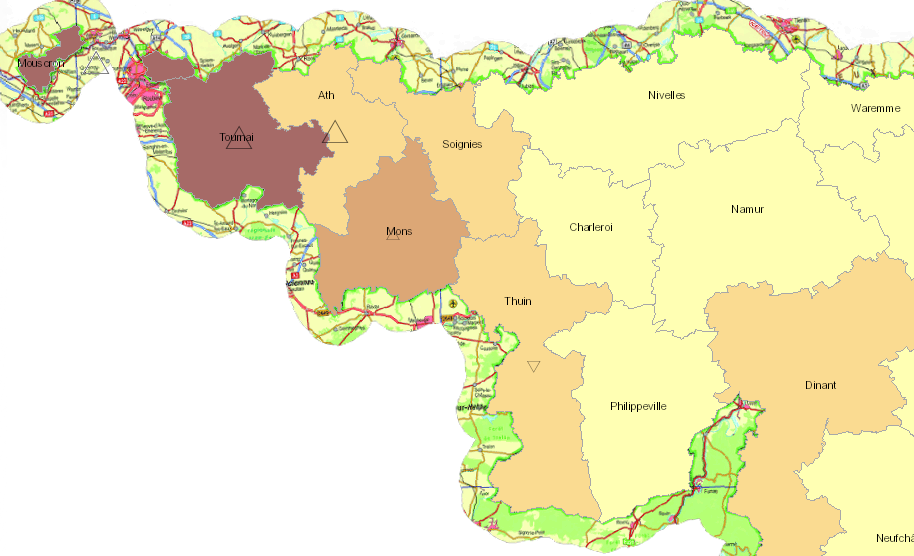 Grenzgänger aus der Wallonie nach Frankreich 2007-2017 auf der Kartenanwendung - Neues Fenster