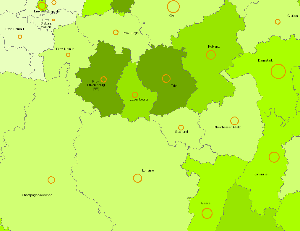 Touristische Übernachtungen 2016 auf der Kartenanwendung - Neues Fenster