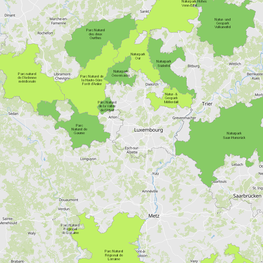 Naturparke 2020 auf der Kartenanwendung - Neues Fenster