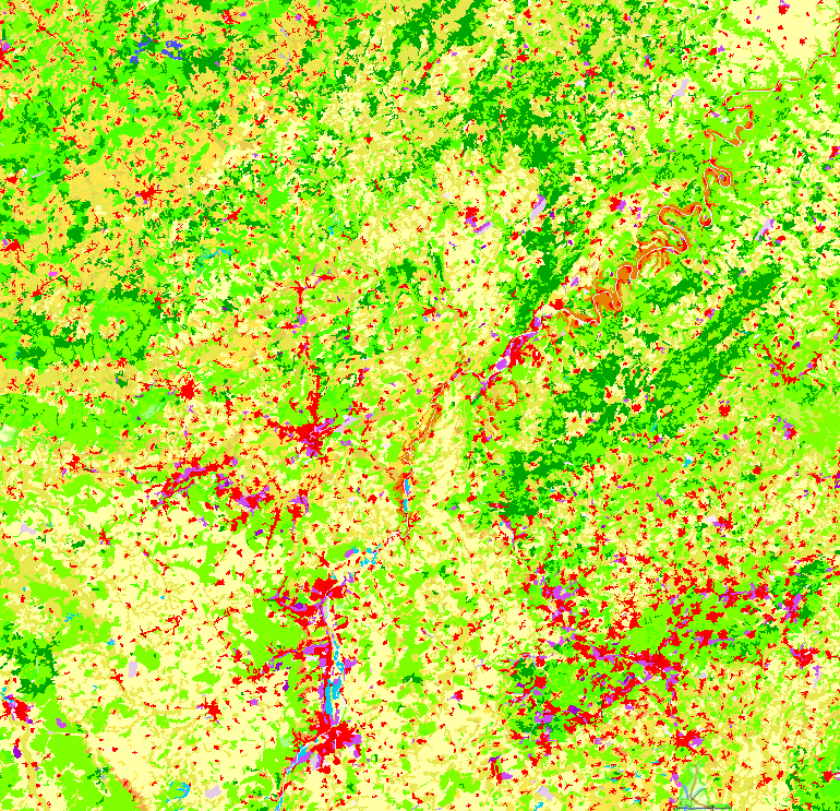 Corine Landcover 2018 auf der Kartenanwendung - Neues Fenster