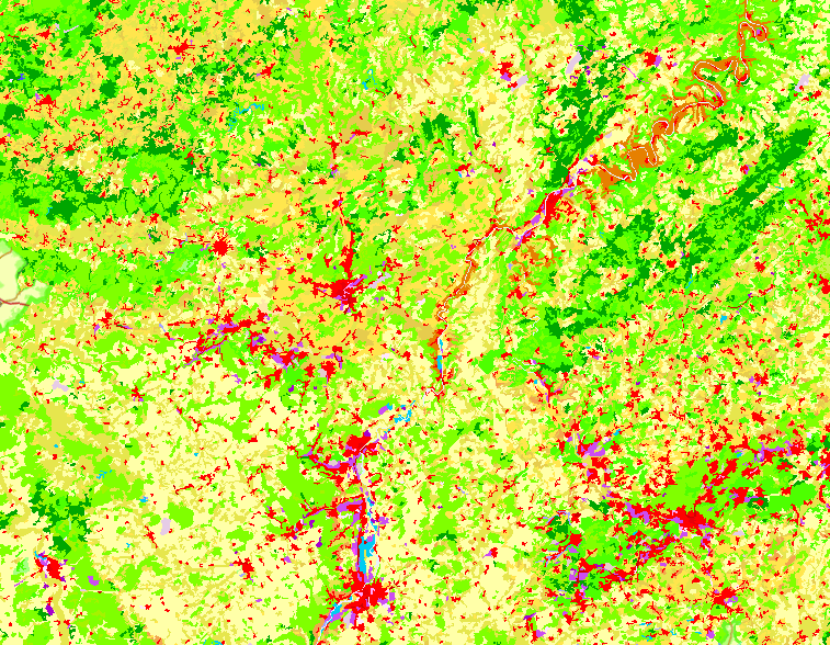 Corine Land Cover 2000 auf der Kartenanwendung - Neues Fenster