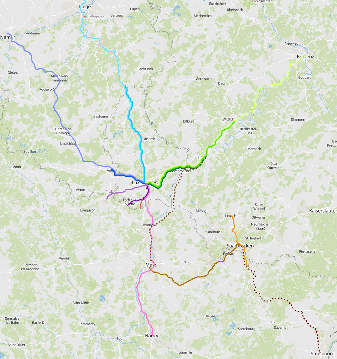 Grenzüberschreitene Eisenbahnlinien 2022 auf der Kartenanwendung - Neues Fenster