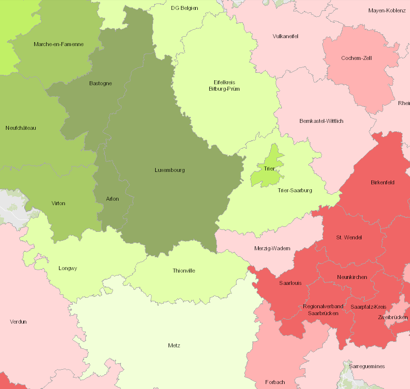 Bevölkerungsentwicklung 20-64 Jahre 1999-2019 auf der Kartenanwendung - Neues Fenster