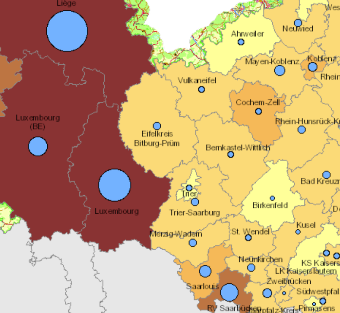 Bestätigte Fälle Covid-19 auf der Kartenanwendung - Neues Fenster