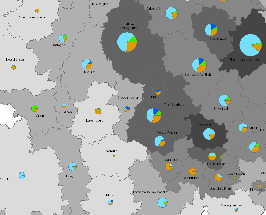 Erzeugungskapazität für Strom aus erneuerbaren Energien 2016-2018 auf der Kartenanwendung - Neues Fenster