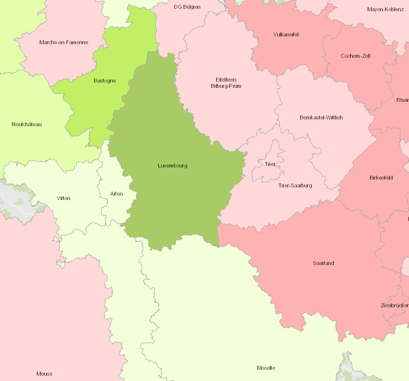 Vorausberechnung Gesamtbev. 2020-2050 auf der Kartenanwendung - Neues Fenster