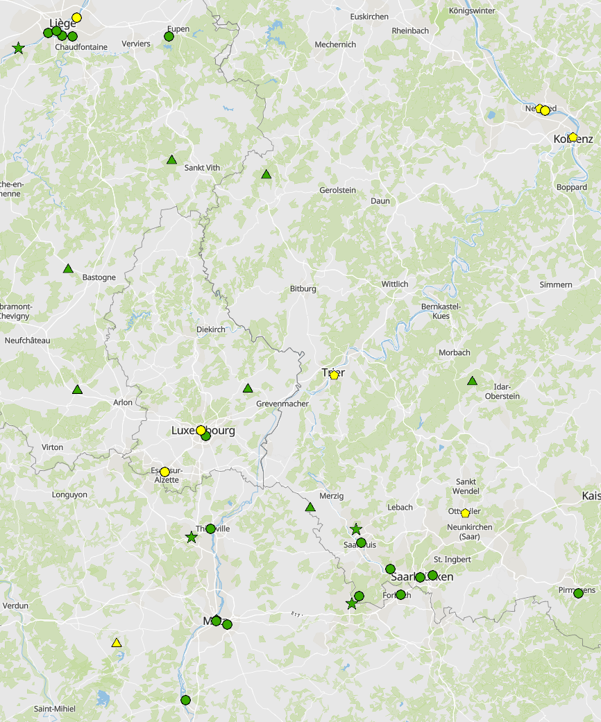 Feinstaub PM10: Jahresmittelwert 2025 auf der Kartenanwendung