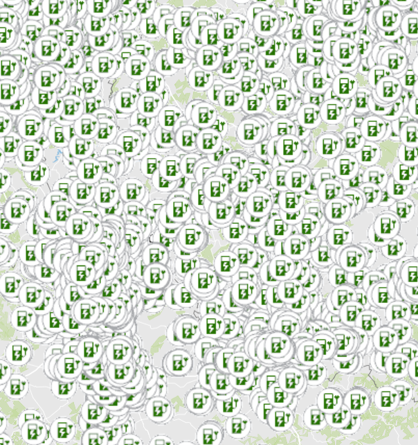 Ladestationen für Elektrofahrzeuge 2026 auf der Kartenanwendung