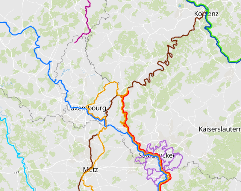 Europäische und grenzüberschreitende Radrouten 2026 auf der Kartenanwendung