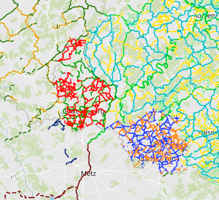 Nationale und regionale Radwege 2026 auf der Kartenanwendung