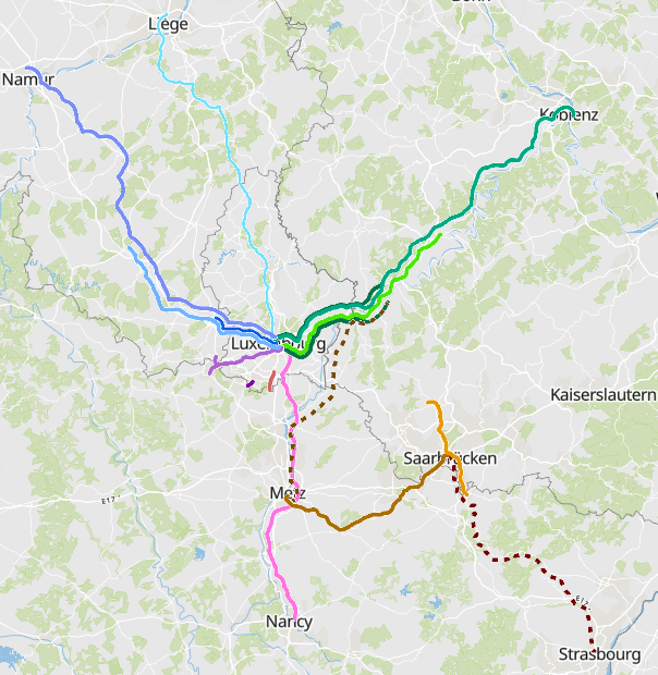 Grenzüberschreitende Eisenbahnlinien 2026 auf der Kartenanwendung