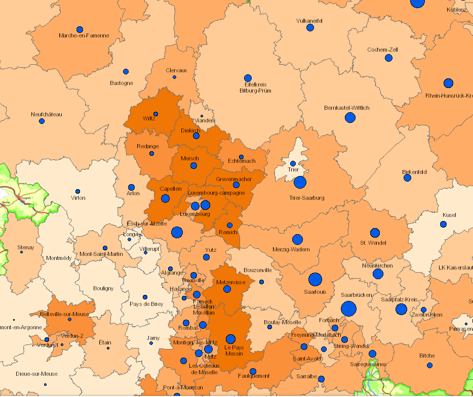 Evolution de la population âgée de 65 ans et plus 2000-2016  sur l'application cartographique - Nouvelle fenêtre