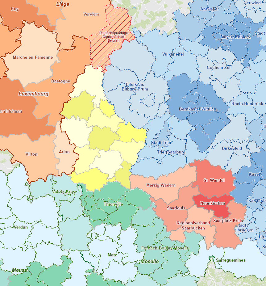 Entités administratives 01/2024 sur l'application cartographique