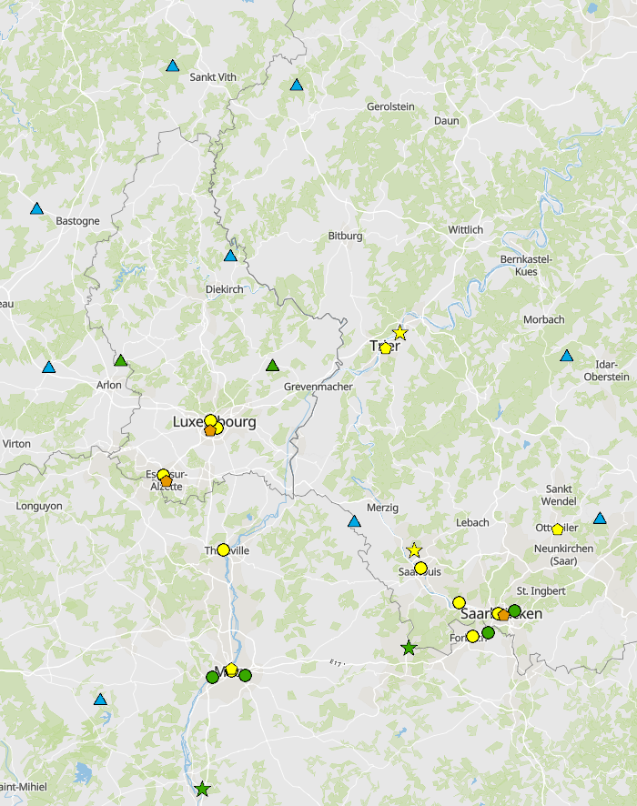 Dioxyde d'azote - NO₂: moyenne annuelle 2023 sur l'application cartographique