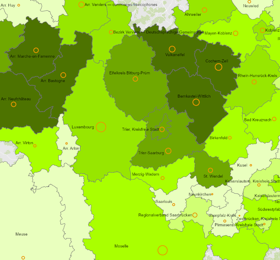 Nuitées touristiques au niveau NUTS 3 en 2024 sur l'application cartographique