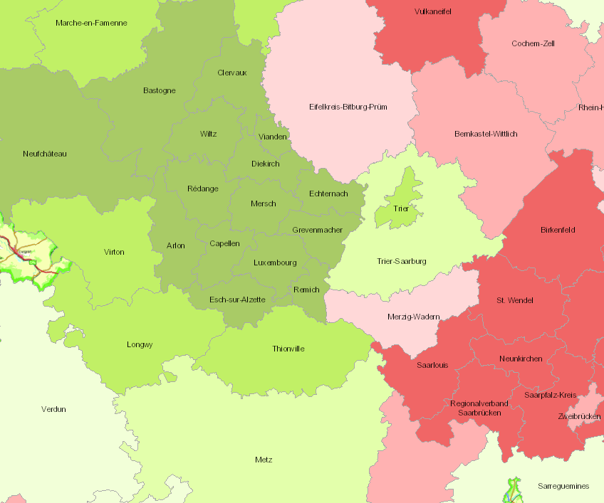 Evolution de la population 2000-2013 sur l'application cartographique - Nouvelle fenêtre