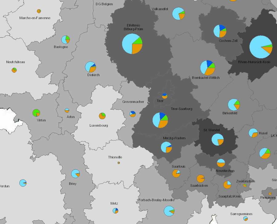 Puissance de production d'électricité renouvelable 2016-2018 sur l'application cartographique