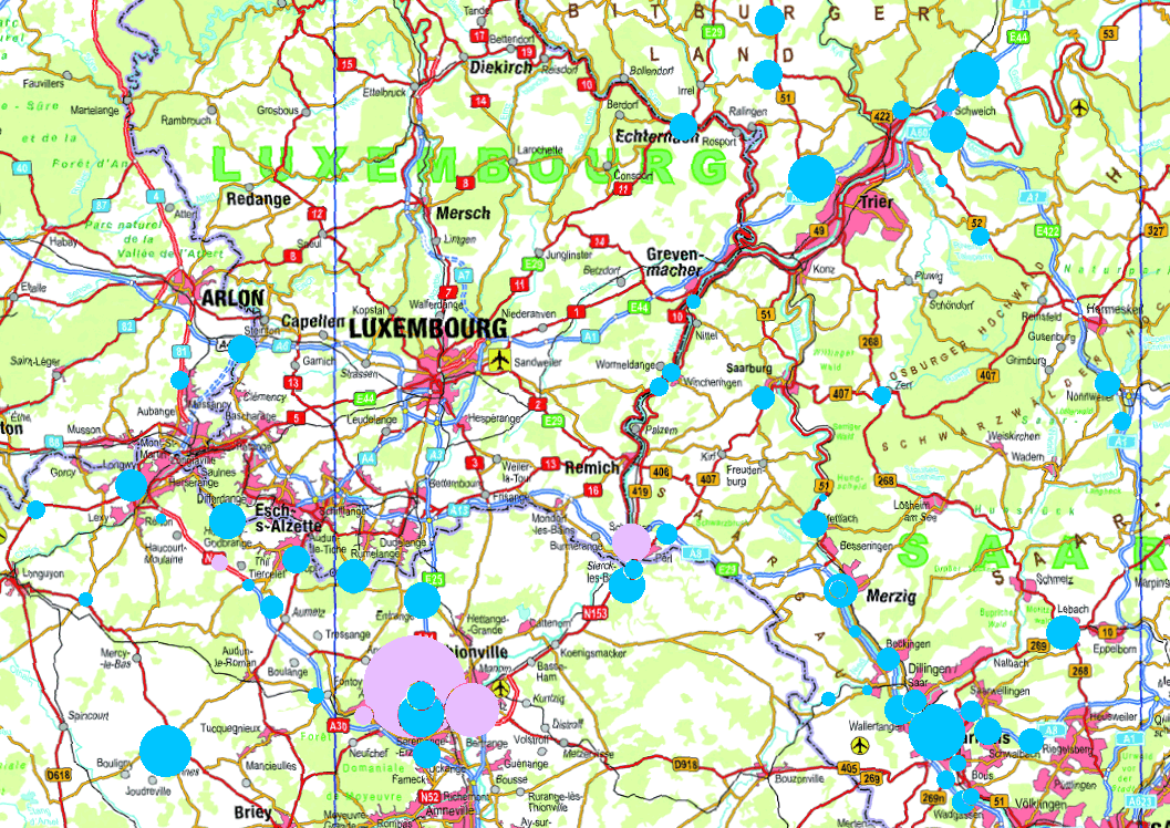 Aires de covoiturage 2016 sur l'application cartographique