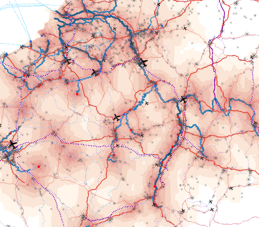 Transport de marchandises en 2018: échelle suprarégionale sur l'application cartographique - Nouvelle fenêtre