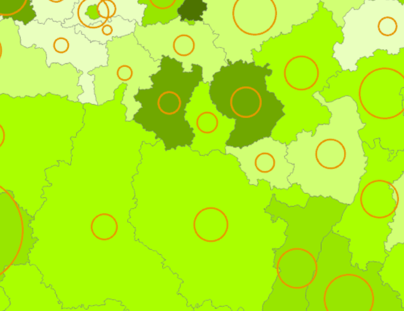 Nuitées touristiques en 2022 sur l'application cartographique