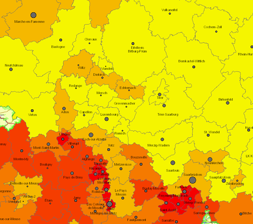 Taux de chômage 2016 sur l'application cartographique - Nouvelle fenêtre