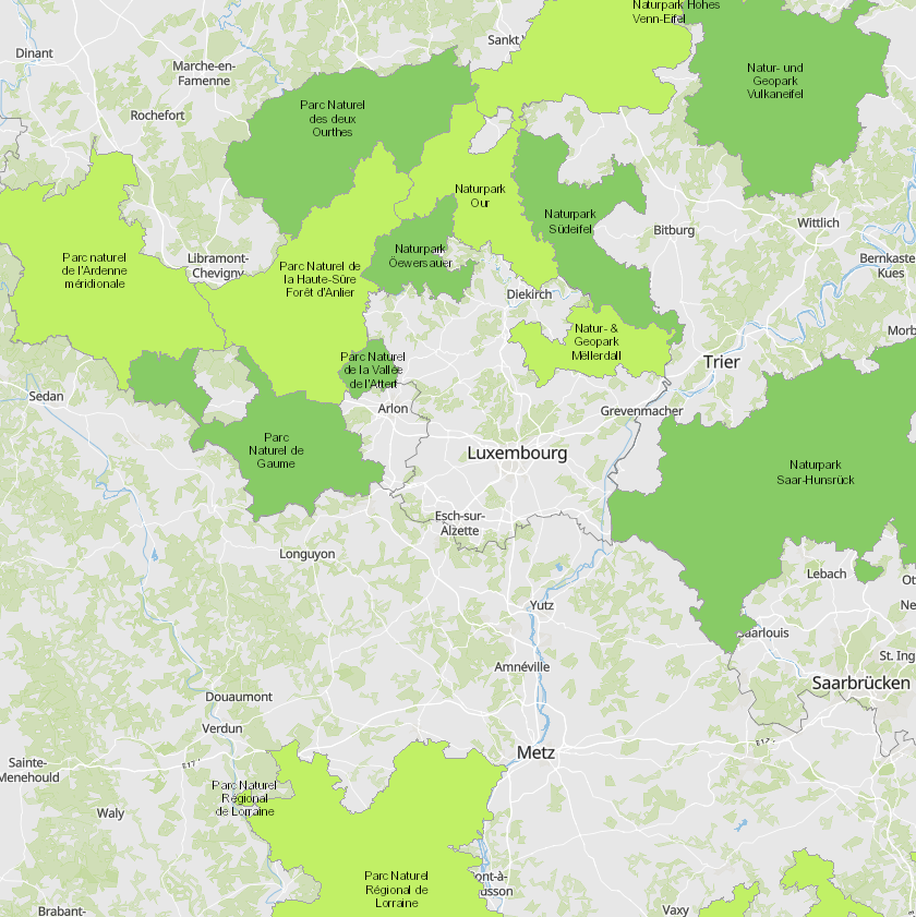 Parcs naturels 2020 sur l'application cartographque