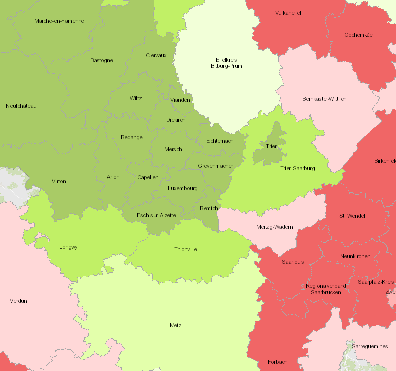 Evoulution de population 2000-2017 sur l'application cartographique