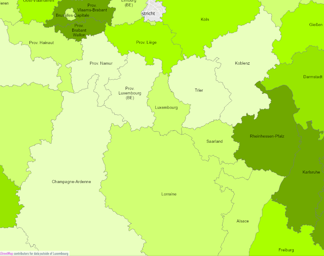 Part PIB consacrée à la recherche et au développement en 2020 sur l'application cartographique - Nouvelle fenêtre