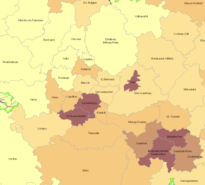 Densité de population 2017 sur l'application cartographique - Nouvelle fenêtre