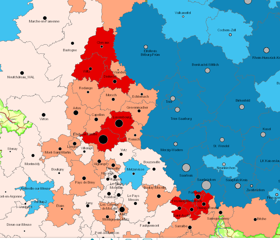 Evolution du taux de chômage 2000-2016 sur l'application cartographique - Nouvelle fenêtre