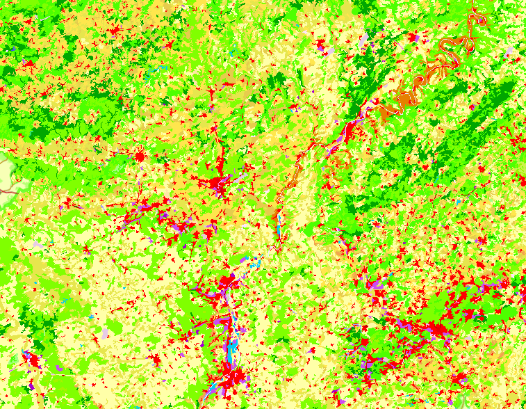 Corine Land Cover 2000 sur l'application cartographque
