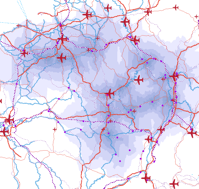 Accessibilité des pôles supérieurs 2018: échelle suprarégionale sur l'application cartographique - Nouvelle fenêtre