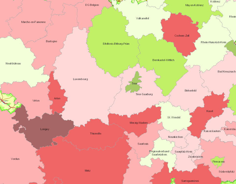 Evolution de l'emploi salarié dans l'industrie productive 2008-2013 sur l'application cartographique - Nouvelle fenêtre