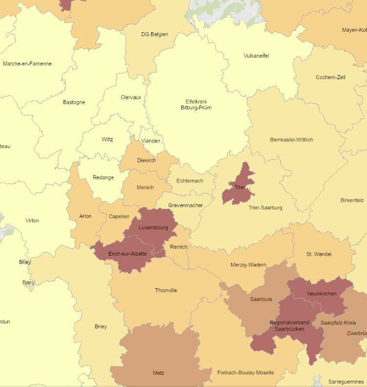 Densité de la population 2021 - Nouvelle fenêtre