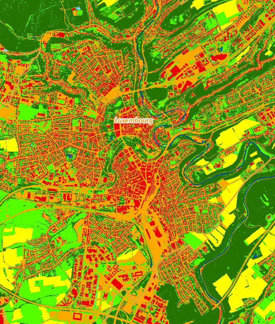 Couverture du sol sur le géoportail national du Luxembourg