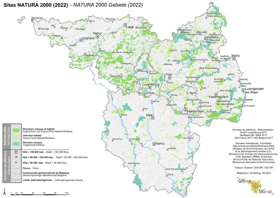 Sites Natura 2000 en 2022 Cartes thématiques Système d’information
