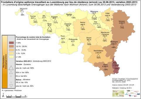 De La Belgique Vers Le Luxemburg Par Lieu De Residence 13 Cartes Thematiques Systeme D Information Geographique Pour La Grande Region