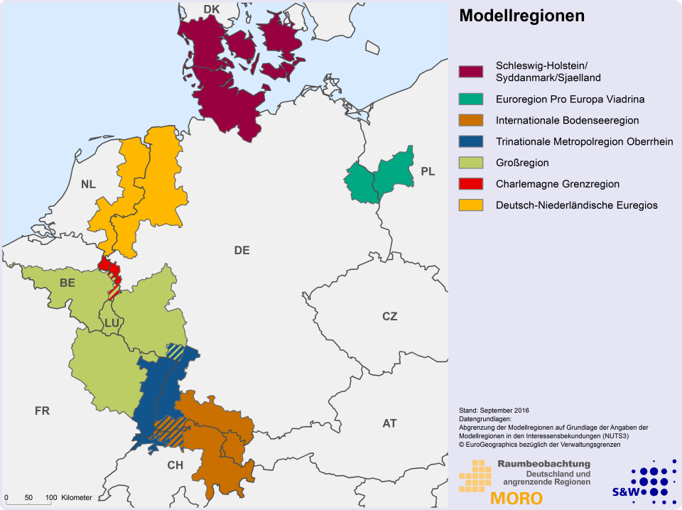 Les 7 régions modèles dans le projet MORO « Observation territoriale »
