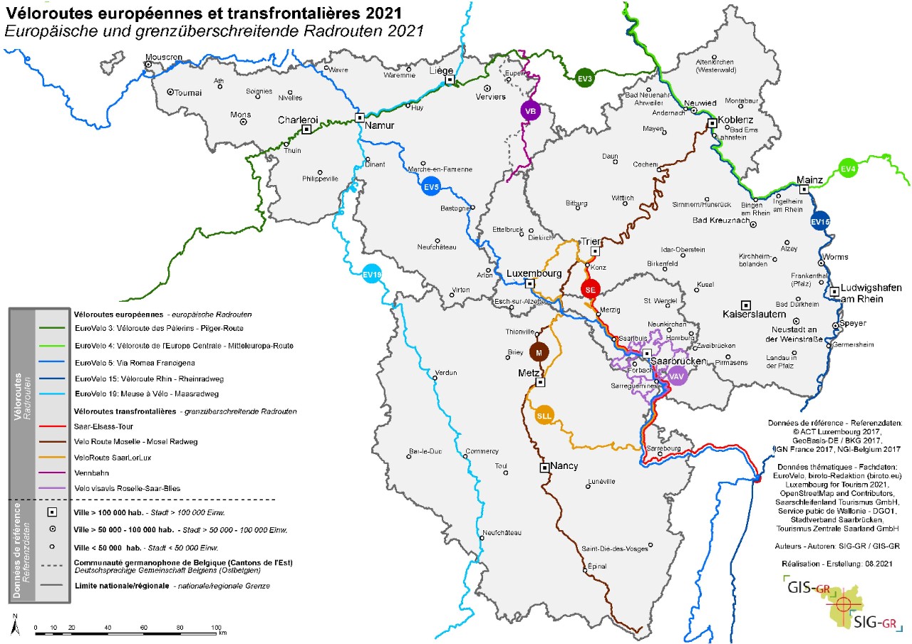 Carte hotsell des veloroutes